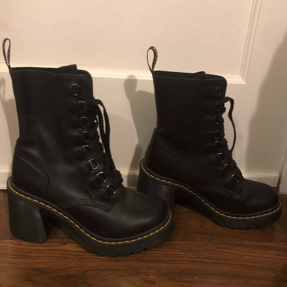 Dr Martens Chesney Leather Flared Heel Boot